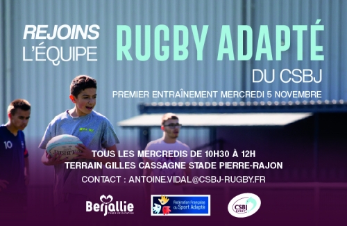 Le CSBJ Rugby et le Fonds dde Dotation Berjallie lancent leur équipe de Para Rugby Adapté